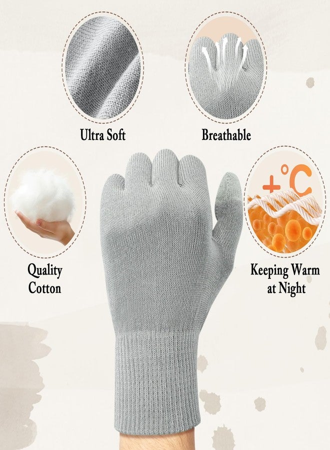 MIG4U Moisturizing Beauty Gloves Touch Screen Overnight Sleeping Glove Large for Men SPA, Dry Hands, Nighttime Lotion, UV Protection, Cosmetic Treatment, XL Gray 1 Pairs - Image 5